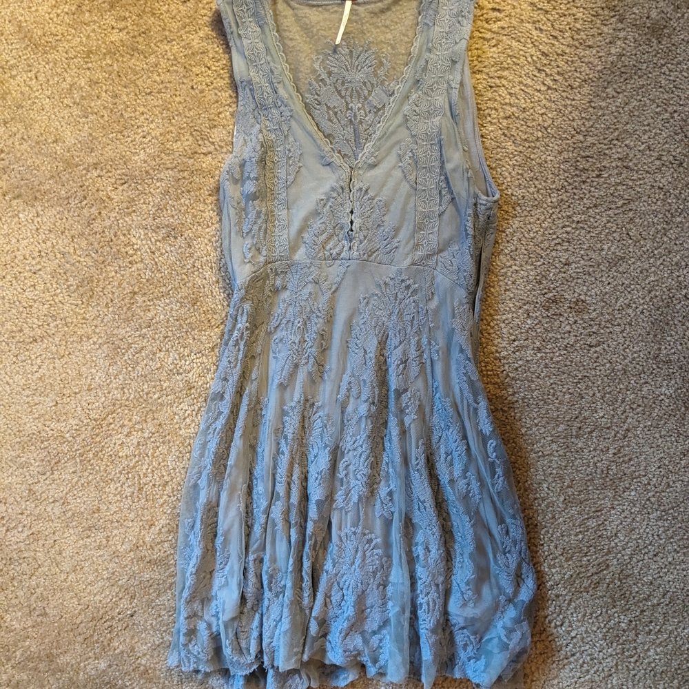 Free People Reign Over Me Dress Light Blue Size 2